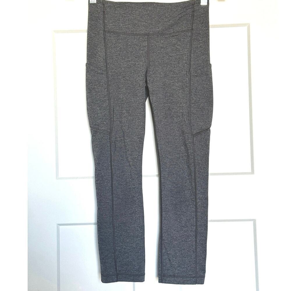 Lululemon Speed Up Crop (21") Womens Size 4 Heathered Black - Picture 2 of 7